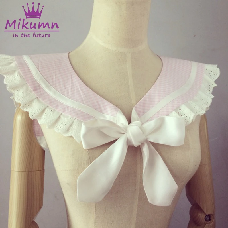 Japanese Style Cute Pink Lace Plaid Navy Sailor Collar Bow False Fake Collar For Women Girls Clothes Accessories
Japanese Style Cute Pink Lace Plaid Navy Sailor Collar Bow False Fake Collar For Women Girls Clothes Accessories