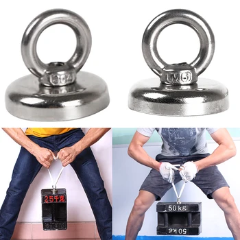4 Sizes Strong Powerful Round Neodymium Magnet hook salvage magnet sea Fishing equipment Holder Pulling Mounting Pot with ring
4 Sizes Strong Powerful Round Neodymium Magnet hook salvage magnet sea Fishing equipment Holder Pulling Mounting Pot with ring