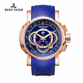 Reef Tiger/RT Mens Sport Watch Chronograph Date 316L Steel Rubber Strap Quartz Waterproof Watches Relogio Masculino+Box RGA3063 
Reef Tiger/RT Mens Sport Watch Chronograph Date 316L Steel Rubber Strap Quartz Waterproof Watches Relogio Masculino+Box RGA3063