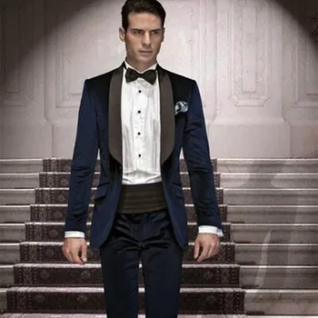 Fashion One Button Navy Blue Groom Tuxedos Groomsmen Men's Wedding Prom Suits tuxedo jacket men suit (Jacket+Pants+Girdle+Tie)
Fashion One Button Navy Blue Groom Tuxedos Groomsmen Men's Wedding Prom Suits tuxedo jacket men suit (Jacket+Pants+Girdle+Tie)