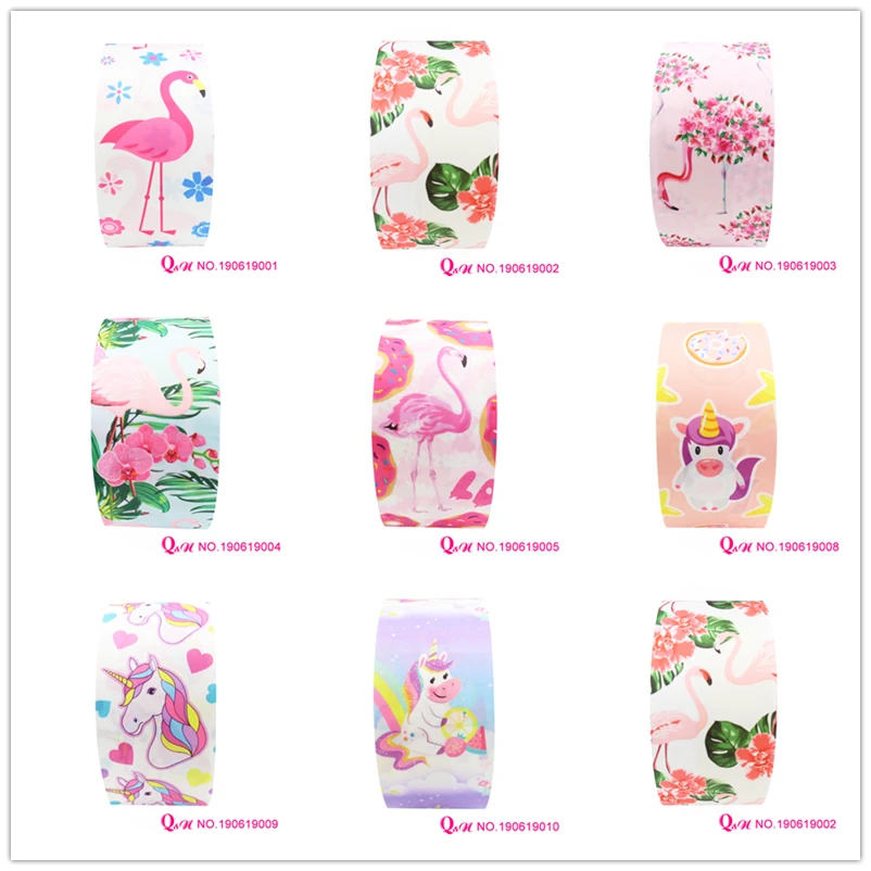 Ribbon 50yards Flamingos and unicorns printed grosgrain FOE Ribbon Accessory hairbow headwear Christmas Halloween decoration DIY
Ribbon 50yards Flamingos and unicorns printed grosgrain FOE Ribbon Accessory hairbow headwear Christmas Halloween decoration DIY