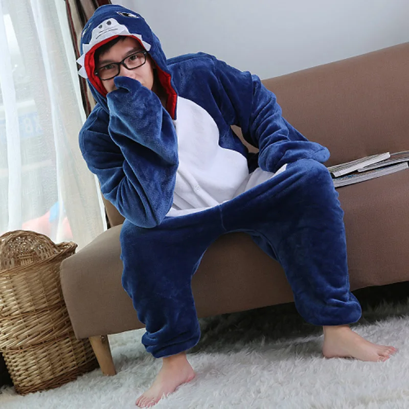Kawaii Flannel Pijama kigurumi For men Minion Panda Tiger Giraffe Onesie Adult Sleepwear Couple Pyjamas Halloween Party Jumpsuit (12)