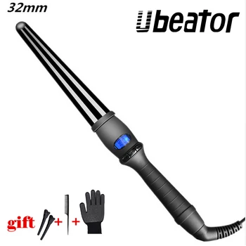 LCD display hair curler conical curling iron single tube ceramic glaze pear flower cone electric hair curly 19mm 25mm 32mm 
LCD display hair curler conical curling iron single tube ceramic glaze pear flower cone electric hair curly 19mm 25mm 32mm