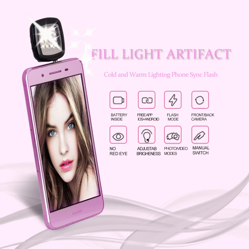 Universal Android Led Flash Light Selfie Lamp Lighting Fill Flashlight Camera Night for IPhone Samsung Mobile Cell Phone Lens
Universal Android Led Flash Light Selfie Lamp Lighting Fill Flashlight Camera Night for IPhone Samsung Mobile Cell Phone Lens