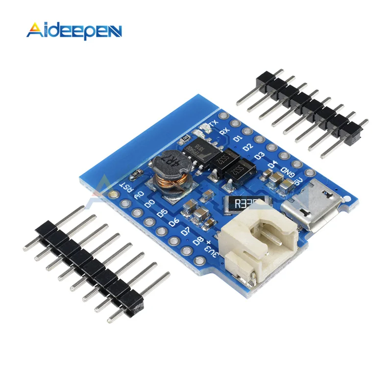 Mini Lithium Battery Shield Charging Boost Module For Wemos D1 Single lithium battery 3.3V-4.2V to 5V With Pins LED Indicator
Mini Lithium Battery Shield Charging Boost Module For Wemos D1 Single lithium battery 3.3V-4.2V to 5V With Pins LED Indicator