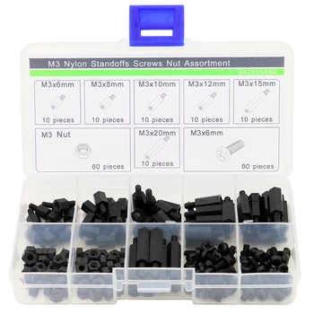 M3 Nylon Male-female Hex Spacers Screw Nut Stand-off Plastic Assortment Kit 180pc Black
M3 Nylon Male-female Hex Spacers Screw Nut Stand-off Plastic Assortment Kit 180pc Black