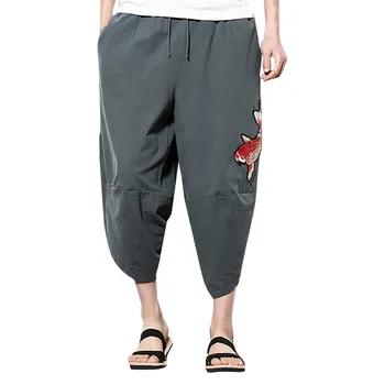 Men Summer Embroidery Casual Pant Jogger Pants Fitness Trousers Linen Loose Pant Trousers Plus Size Male Wild-leg Loose Pants7.5
Men Summer Embroidery Casual Pant Jogger Pants Fitness Trousers Linen Loose Pant Trousers Plus Size Male Wild-leg Loose Pants7.5