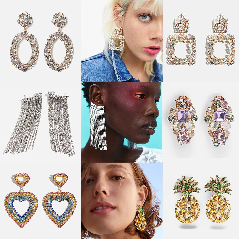 Flatfoosie New Trendy Design Crystal Drop Dangle Earrings for Women Unique Glass Wedding Fringed Jewelry Brand Statement Earring
Flatfoosie New Trendy Design Crystal Drop Dangle Earrings for Women Unique Glass Wedding Fringed Jewelry Brand Statement Earring