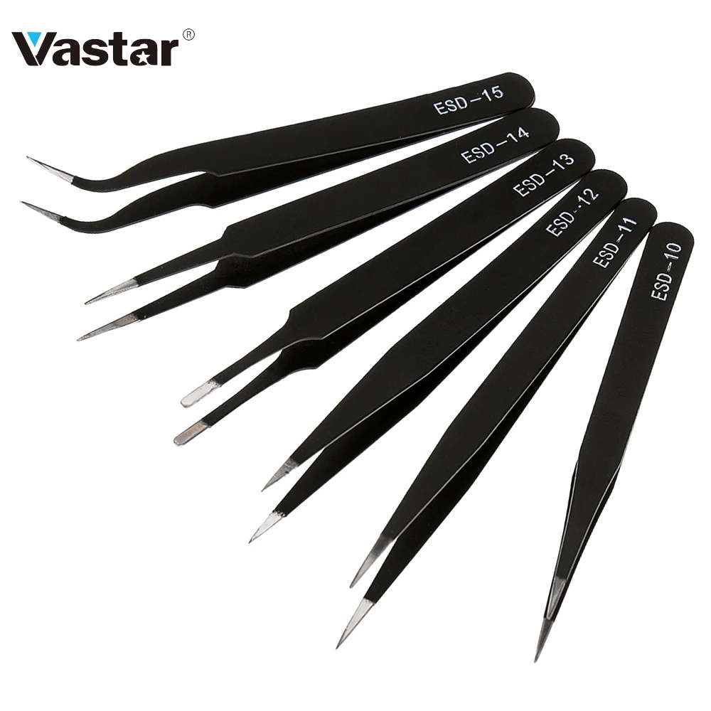 ESD Anti-Static Stainless Steel Tweezer Set Maintenance Repair Tool Kit Anti Static Model Making Tool Hand Tool Set 2 or 6 pcs
ESD Anti-Static Stainless Steel Tweezer Set Maintenance Repair Tool Kit Anti Static Model Making Tool Hand Tool Set 2 or 6 pcs
