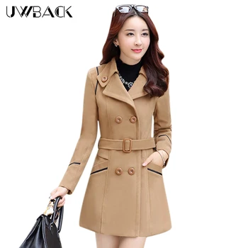 Uwback Women Woolen Coat Slim Overcoat for Women Classic Spring Autumn Coat Femme Elegant Belted Trench Coat Plus Size, EB204
Uwback Women Woolen Coat Slim Overcoat for Women Classic Spring Autumn Coat Femme Elegant Belted Trench Coat Plus Size, EB204