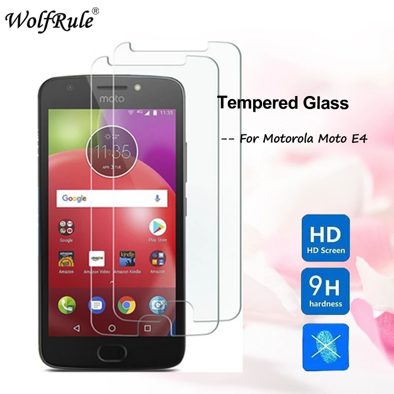 Фото WolfRule 2 шт. защита экрана из закаленного стекла для Motorola Moto E4 Защитная пленка