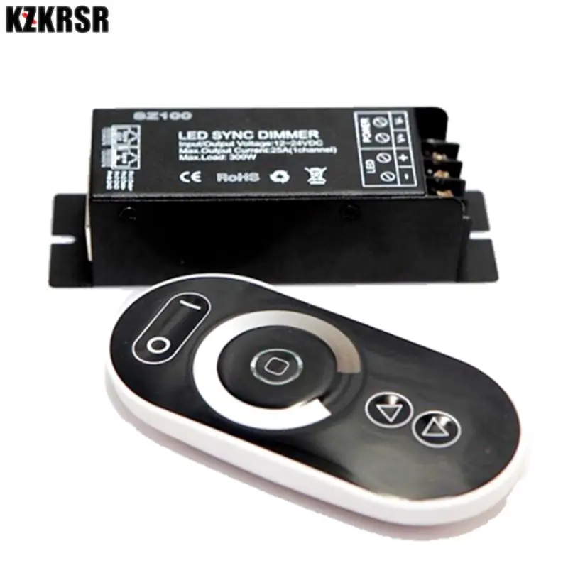 SZ100 DC12V-24V 25A RF Wireless brightness Adjust LED SYNC Dimmer Controller for 5050 5630 3528 Single Color LED Strip Light
SZ100 DC12V-24V 25A RF Wireless brightness Adjust LED SYNC Dimmer Controller for 5050 5630 3528 Single Color LED Strip Light