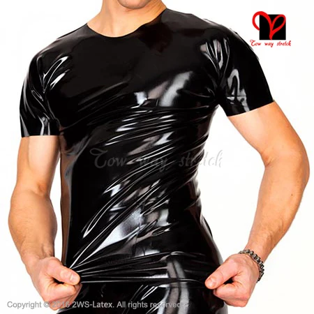 Black Sexy Latex shirt short sleeves Rubber undershirt round collar plus size Pull On Top latex Tee shrit plus size XXXL SY-015
Black Sexy Latex shirt short sleeves Rubber undershirt round collar plus size Pull On Top latex Tee shrit plus size XXXL SY-015