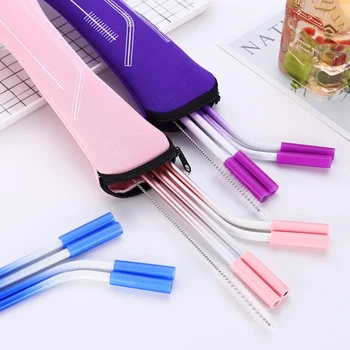 Metal Straw 4pcs/set Reusable Stainless Steel Straws Straight Bent Drinking Straws with Silicone Tips for Hot Cold Beverage
Metal Straw 4pcs/set Reusable Stainless Steel Straws Straight Bent Drinking Straws with Silicone Tips for Hot Cold Beverage