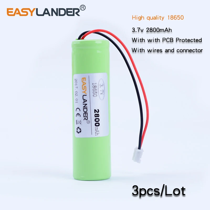 3pcs/Lot 3.7V 2800mAh 18650 Rechargeable Li-ion Battery FOR LED flashlight miner's lamp mobile speaker toys with PCB Protected
3pcs/Lot 3.7V 2800mAh 18650 Rechargeable Li-ion Battery FOR LED flashlight miner's lamp mobile speaker toys with PCB Protected