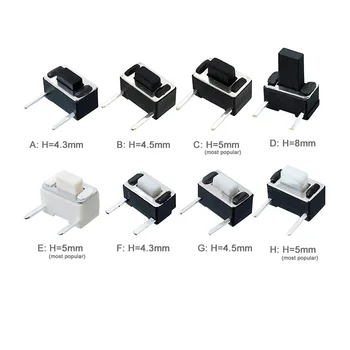 200pcs/lot 3*6*4.3/4.5/5/8mm Side 2-pin Push Button Switch 3x6x5mm Tact Switch
200pcs/lot 3*6*4.3/4.5/5/8mm Side 2-pin Push Button Switch 3x6x5mm Tact Switch