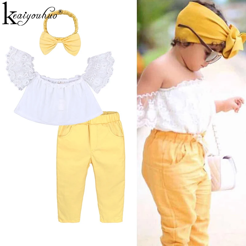 Baby Girl Clothes 2018 3Pcs Kids Clothes Suits Summer Tracksuit For Girls Clothes Sets Off Shoulder Top+Pants Children Clothing
Baby Girl Clothes 2018 3Pcs Kids Clothes Suits Summer Tracksuit For Girls Clothes Sets Off Shoulder Top+Pants Children Clothing