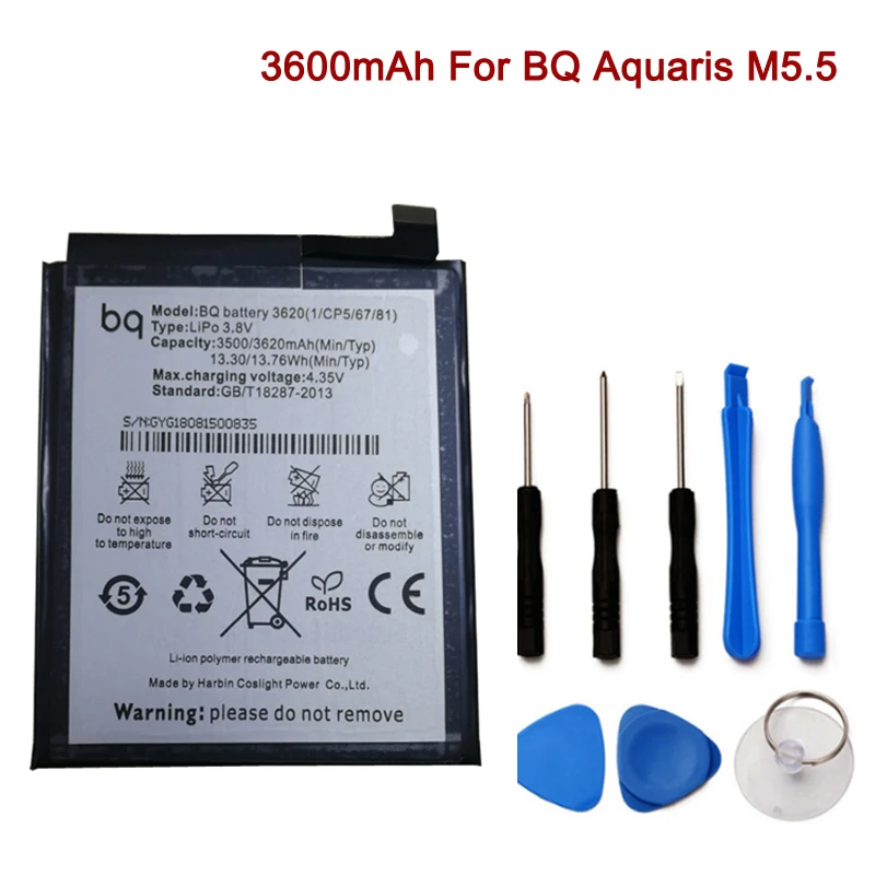 For BQ Aquaris M5.5 Cell Phone Battery 3.7V 3620mAh rechargeable Batterie Bateria Replacement+ Free Tools
For BQ Aquaris M5.5 Cell Phone Battery 3.7V 3620mAh rechargeable Batterie Bateria Replacement+ Free Tools