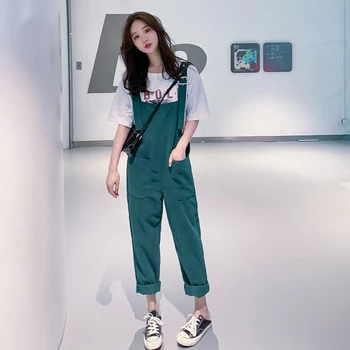 Korean version of the Leisure College Wind Corduroy Bib Pants Fashion Casual Ladies Nine Points Overalls Wild Jumpsuits Female
Korean version of the Leisure College Wind Corduroy Bib Pants Fashion Casual Ladies Nine Points Overalls Wild Jumpsuits Female