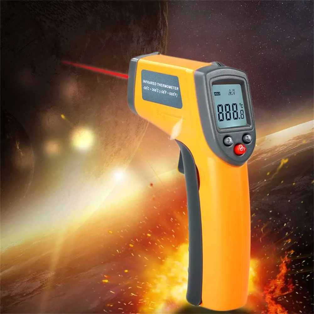 GS320 Laser LCD Display IR Digital Thermometer Auto Temperature Meter Non Contact Sensor Infrared Thermometer -50 to 360 Degree
GS320 Laser LCD Display IR Digital Thermometer Auto Temperature Meter Non Contact Sensor Infrared Thermometer -50 to 360 Degree
