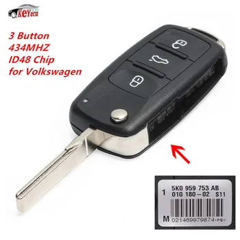 KEYECU New After Market Replacement Smart Remote Key Fob With 3 Button 434MH ID48 Chip for Volkswagen FCC ID: 5K0 959 753 AB
KEYECU New After Market Replacement Smart Remote Key Fob With 3 Button 434MH ID48 Chip for Volkswagen FCC ID: 5K0 959 753 AB