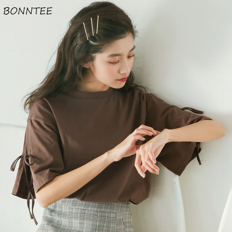T-Shirts Women Solid Korean Style Simple All-match Leisure Daily Womens Lovely Trendy Loose Flare Sleeve Summer Elegant 2019
T-Shirts Women Solid Korean Style Simple All-match Leisure Daily Womens Lovely Trendy Loose Flare Sleeve Summer Elegant 2019