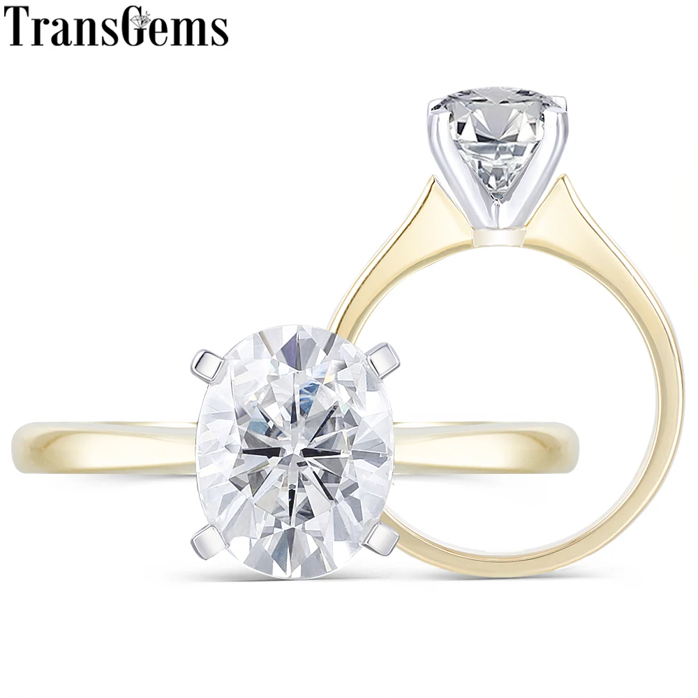 Transgems 14K White and Yellow Gold Oval Cutting 1.5ct 7X9mm F Color Moissanite Solitaire Engagement Ring for Women Wedding
Transgems 14K White and Yellow Gold Oval Cutting 1.5ct 7X9mm F Color Moissanite Solitaire Engagement Ring for Women Wedding