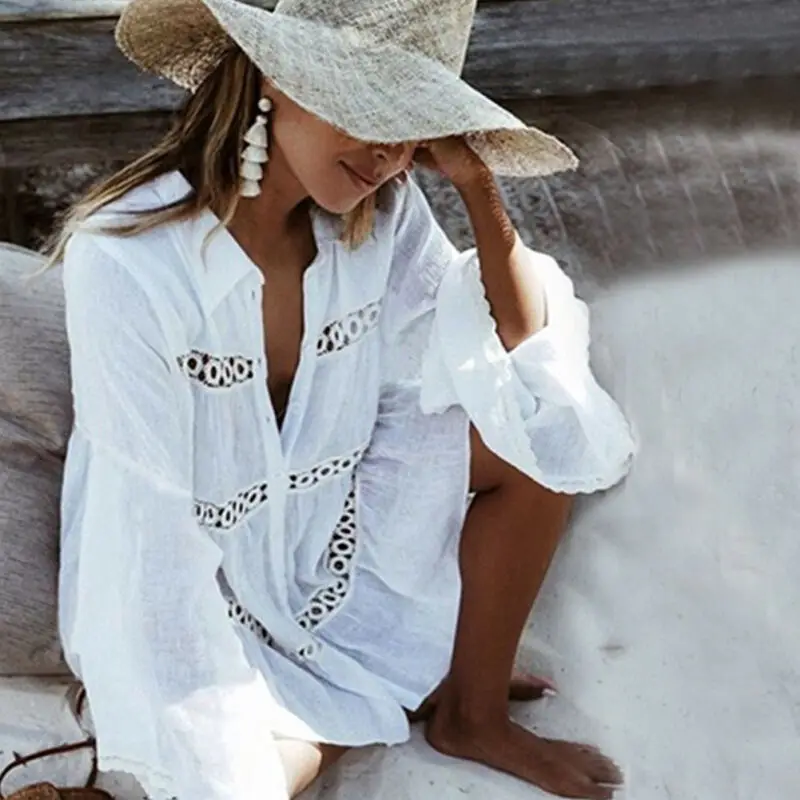 Summer Women Button Decor Cardigan Bikini Cover Up Beach Dress Swimwear Swimsuit
Summer Women Button Decor Cardigan Bikini Cover Up Beach Dress Swimwear Swimsuit