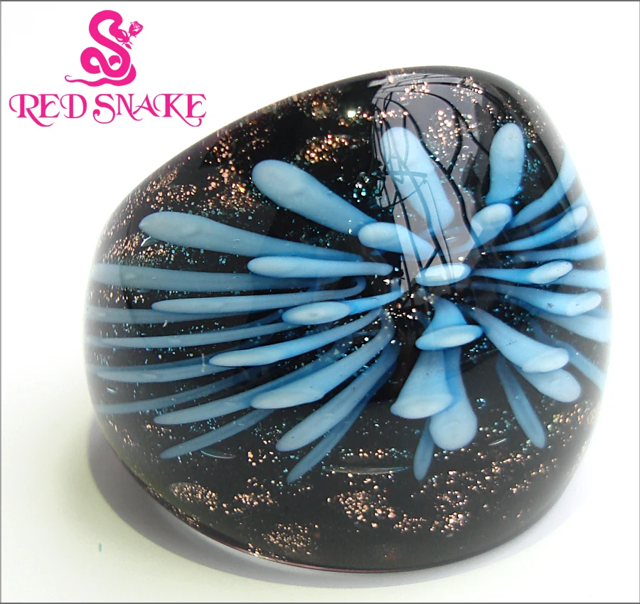RED SNAKE Free Shipping Fashion Ring Handmade blue Coral flower Murano Glass Rings
RED SNAKE Free Shipping Fashion Ring Handmade blue Coral flower Murano Glass Rings