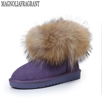 fashion Genuine Leather big fox fur girls winter short ankle snow boots for women winter flats shoes high quality Winter boots k
fashion Genuine Leather big fox fur girls winter short ankle snow boots for women winter flats shoes high quality Winter boots k