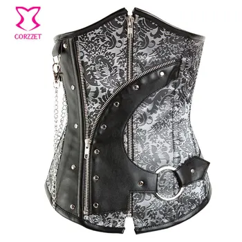 Vintage Burlesque Brocade Steampunk Corset Steel Bone Underbust Waist Cincher Korsett For Women Sexy Corsets and Bustuers Zipper
Vintage Burlesque Brocade Steampunk Corset Steel Bone Underbust Waist Cincher Korsett For Women Sexy Corsets and Bustuers Zipper