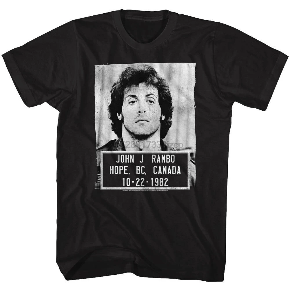 Rambo First Blood John J Rambo Mug Shot 10-22-1982 Adult T-Shirt Short Sleeve T Shirt Cotton PLUS SIZE Top Tee HARAJUKU
Rambo First Blood John J Rambo Mug Shot 10-22-1982 Adult T-Shirt Short Sleeve T Shirt Cotton PLUS SIZE Top Tee HARAJUKU
