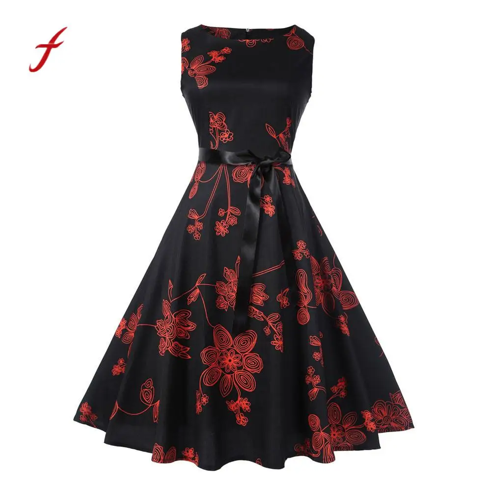 Feitong Evening Party Dress Women Vintage Sleeveless Dress O Neck Printed Bow Party celebrity Prom Swing Dress Vestidos /PY
Feitong Evening Party Dress Women Vintage Sleeveless Dress O Neck Printed Bow Party celebrity Prom Swing Dress Vestidos /PY