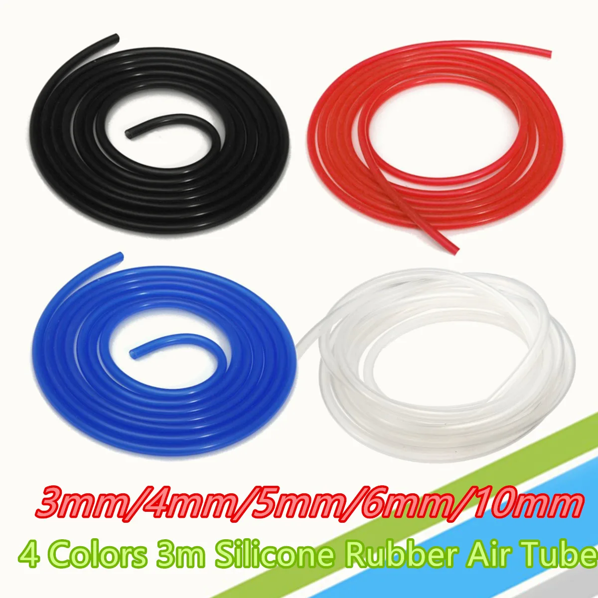 3-10mm 4 Colors 3meter Silicone Silicon Vacuum Hose Turbo Dump Rubber Air Tube Hosing Pipe 
3-10mm 4 Colors 3meter Silicone Silicon Vacuum Hose Turbo Dump Rubber Air Tube Hosing Pipe