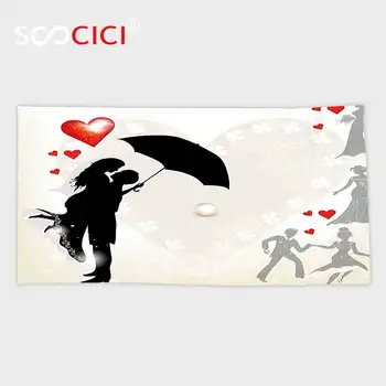Custom Microfiber Ultra Soft Bath/hand Towel,Wedding Decorations Couple in Love Umbrella Red Hearts Daisies Romance in the Air
Custom Microfiber Ultra Soft Bath/hand Towel,Wedding Decorations Couple in Love Umbrella Red Hearts Daisies Romance in the Air