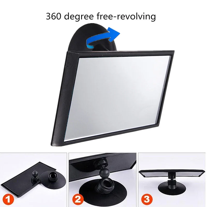 Universal Black 12cm Car Easy View Rear Back Seat Baby Child Safety Mirror Suction Mirror Rear Baby Mirror Auto Car Accessorie