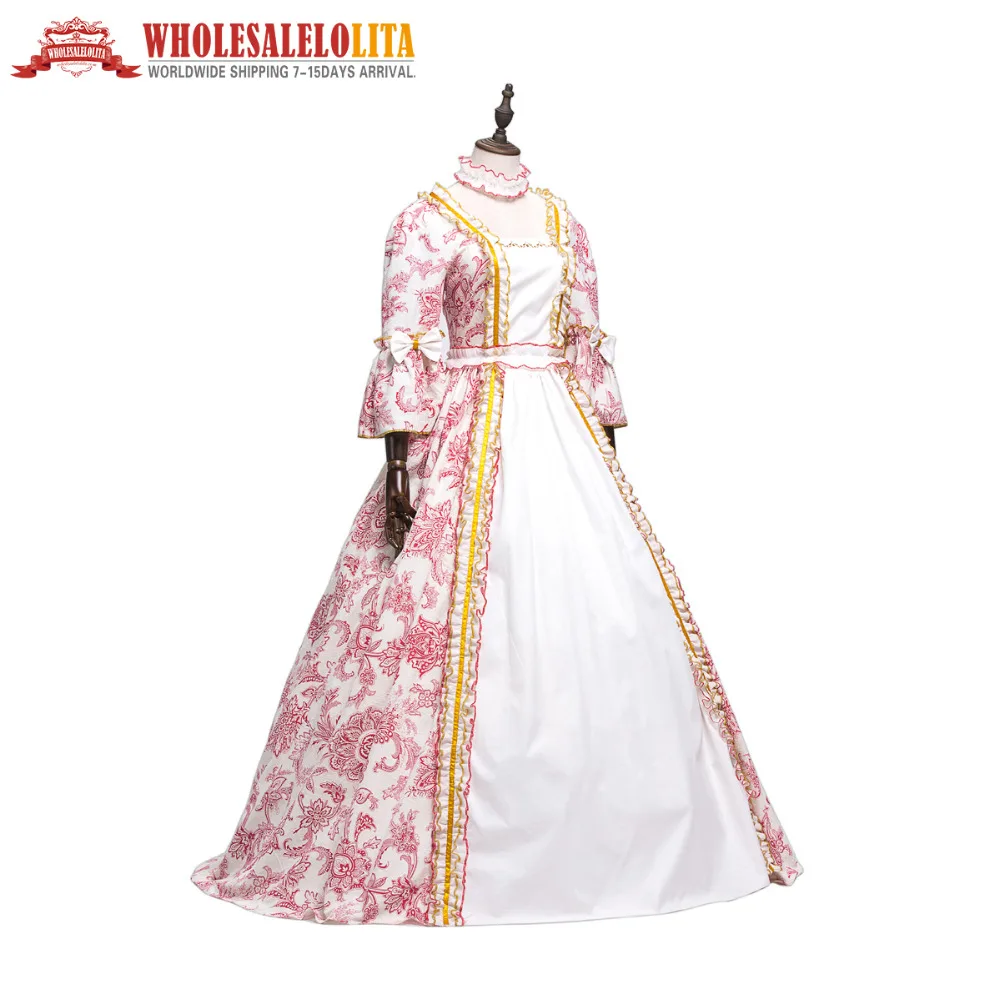Red Print Gothic Victorian Period Dress Marie Antoinette Renaissance Princess Victorian Costume Dress
Red Print Gothic Victorian Period Dress Marie Antoinette Renaissance Princess Victorian Costume Dress