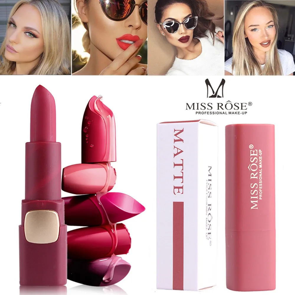 

MISS ROSE Lipstick Matt Waterproof Long Lasting Lip Cosmetic Beauty Makeup мтова помада помада матова matte lipstick #05