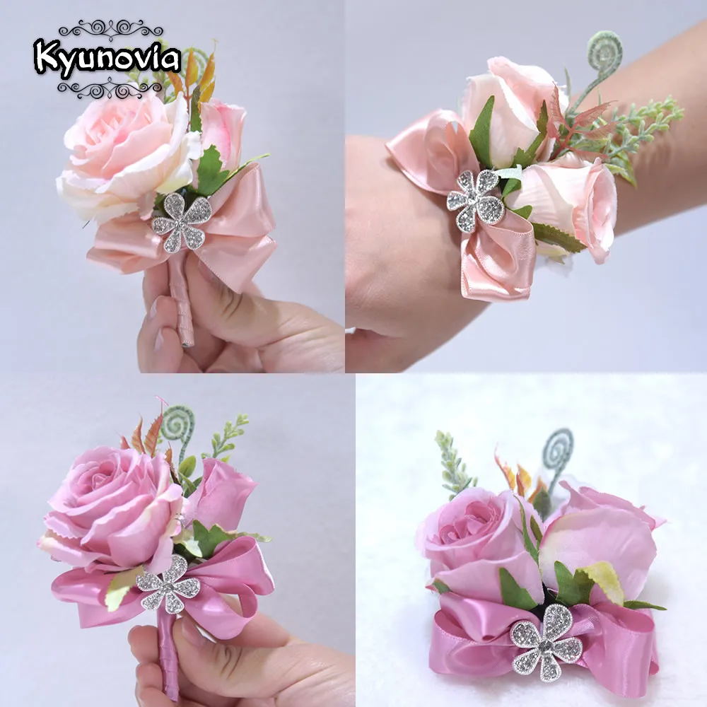 Kyunovia Silk Ribbon Blush Pink Purple Rose Corsage Flowers Groom Suit Men Boutonniere Bride Wedding corsages boutonnieres D41
Kyunovia Silk Ribbon Blush Pink Purple Rose Corsage Flowers Groom Suit Men Boutonniere Bride Wedding corsages boutonnieres D41
