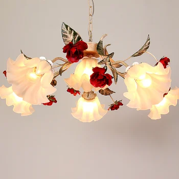 Pastoral Korean wrought iron pendant light pink rose flower bedroom dining room hanging lighting lamp
Pastoral Korean wrought iron pendant light pink rose flower bedroom dining room hanging lighting lamp
