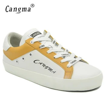CANGMA Retro Women Sneakers Flats Original Casual Shoes Yellow And White Genuine Leather Bass Breathable Scarpa 2017 Woman Shoes
CANGMA Retro Women Sneakers Flats Original Casual Shoes Yellow And White Genuine Leather Bass Breathable Scarpa 2017 Woman Shoes