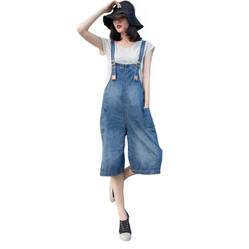 2017 Women Overalls Denim Overalls Casual Long Pants Single-color Denim Pants Wide Pants Overalls Female
2017 Women Overalls Denim Overalls Casual Long Pants Single-color Denim Pants Wide Pants Overalls Female