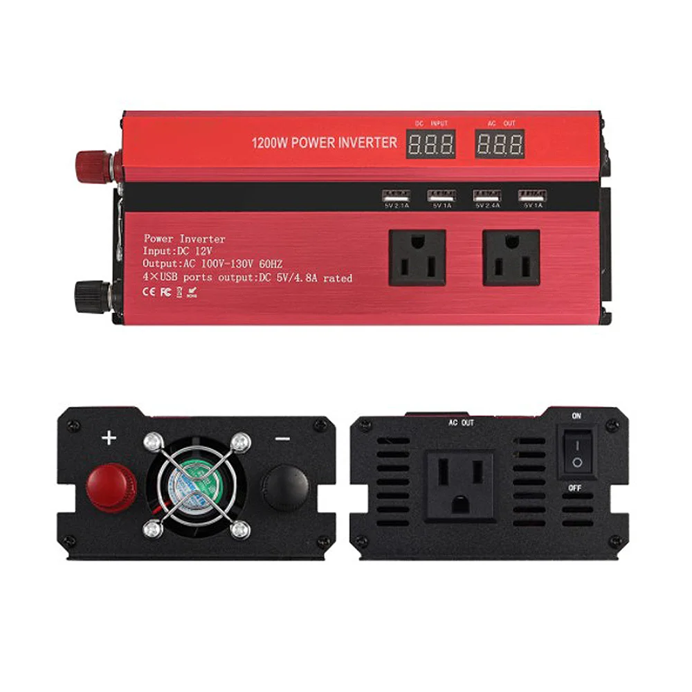 1200W Car Vehicle Power Inverter Converter Charger DC12V To AC220V 4-USB Charger
1200W Car Vehicle Power Inverter Converter Charger DC12V To AC220V 4-USB Charger