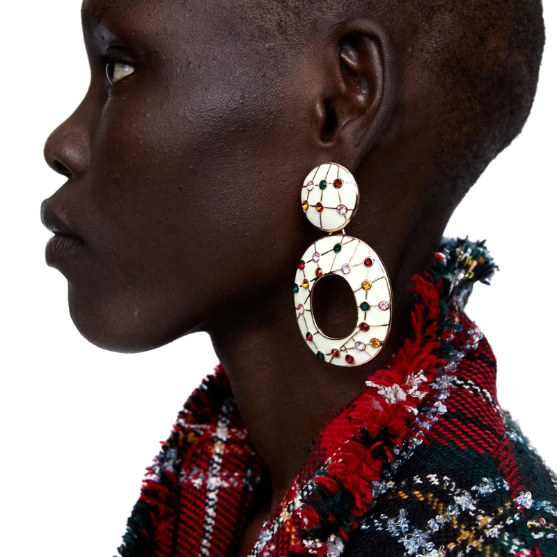 Fashion 2018 Za Metal Round Circle Drop Earring for Women Vintage Crystal Colorful Statement Dangle Earring Wedding Jewelry Gift
Fashion 2018 Za Metal Round Circle Drop Earring for Women Vintage Crystal Colorful Statement Dangle Earring Wedding Jewelry Gift