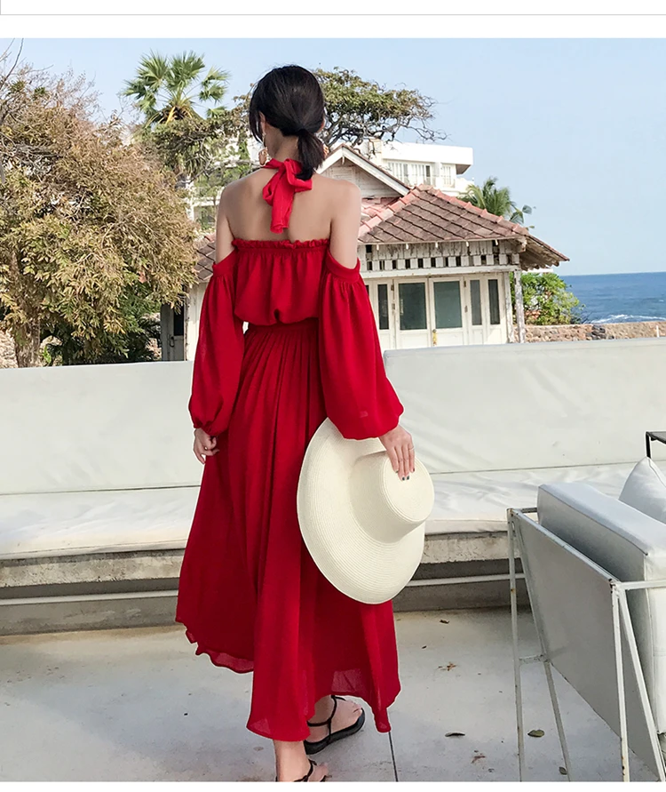 2019 Women Dress New Fashion Elegant Slim Bodycon Casual Party Beach Runway Sexy Backless Chiffon Long Maxi Halter Red Dress
2019 Women Dress New Fashion Elegant Slim Bodycon Casual Party Beach Runway Sexy Backless Chiffon Long Maxi Halter Red Dress