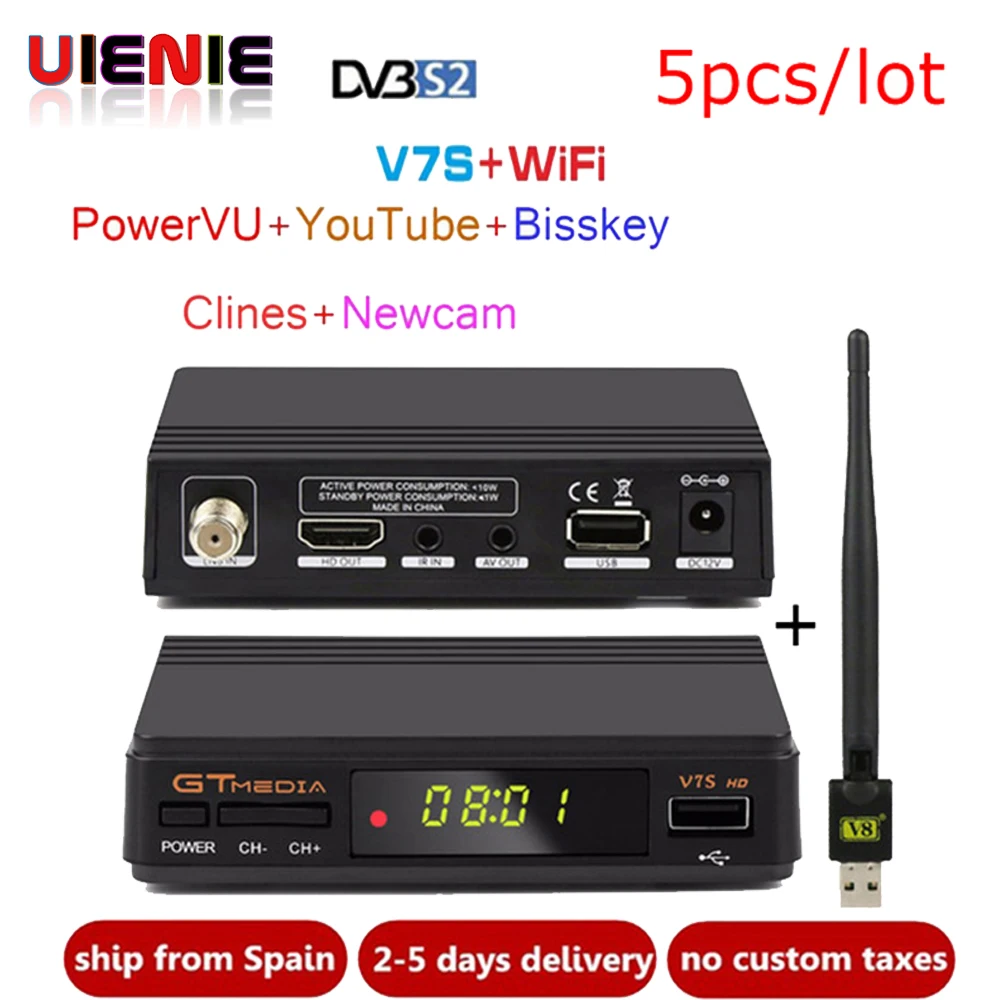 5Pcs piezas Freesat V7S HD DVB-S2 Receptor de satelite completa 1080 p HD soporte Receptor PowerVu YouTube Biss key Set top
5Pcs piezas Freesat V7S HD DVB-S2 Receptor de satelite completa 1080 p HD soporte Receptor PowerVu YouTube Biss key Set top