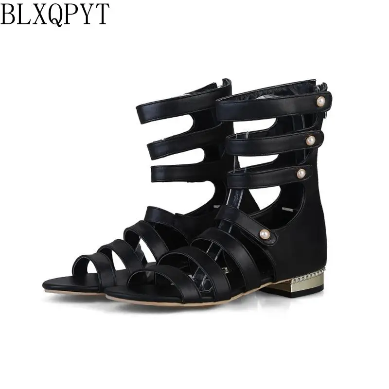 

Plus size 32-48 Women Sandals Gladiator Casual Flat Heel Shoes Woman Fashion Back Strap Peep Toe Zipper Rome Women Shoes 7368