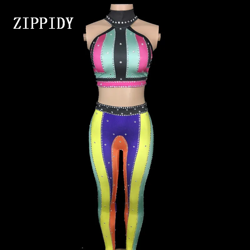 Colorful Rainbow Stones Outfit Sleeveless Top Stretch 2 Pieces Set Leggings Party Dance Performance Sexy Pants
Colorful Rainbow Stones Outfit Sleeveless Top Stretch 2 Pieces Set Leggings Party Dance Performance Sexy Pants