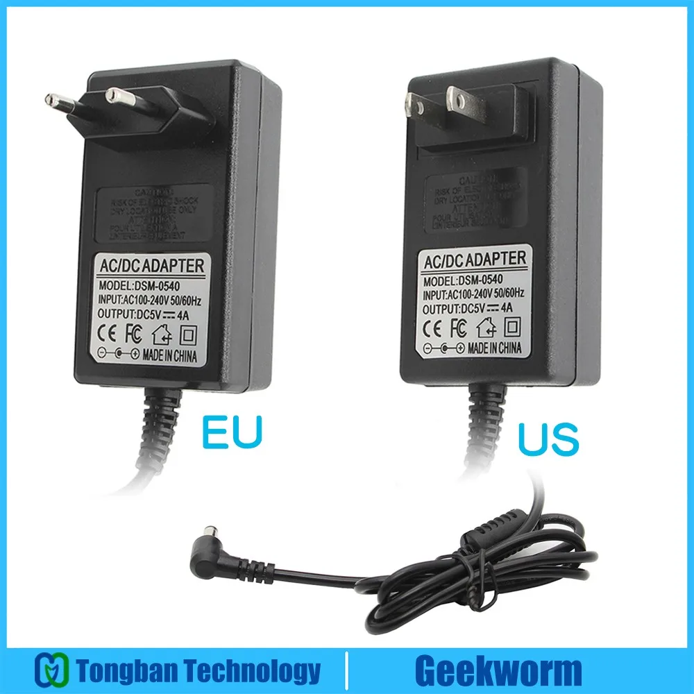 DC 5V 4A Power Adapter, 5.5 x 2.5 mm Power Supply EU / US Plug for Jetson Nano Developer Kit
DC 5V 4A Power Adapter, 5.5 x 2.5 mm Power Supply EU / US Plug for Jetson Nano Developer Kit