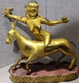 8"Tibet Buddhism Temple Purple Bronze 100% 24K Gold Sit Deer Tara Buddha Statue
8"Tibet Buddhism Temple Purple Bronze 100% 24K Gold Sit Deer Tara Buddha Statue